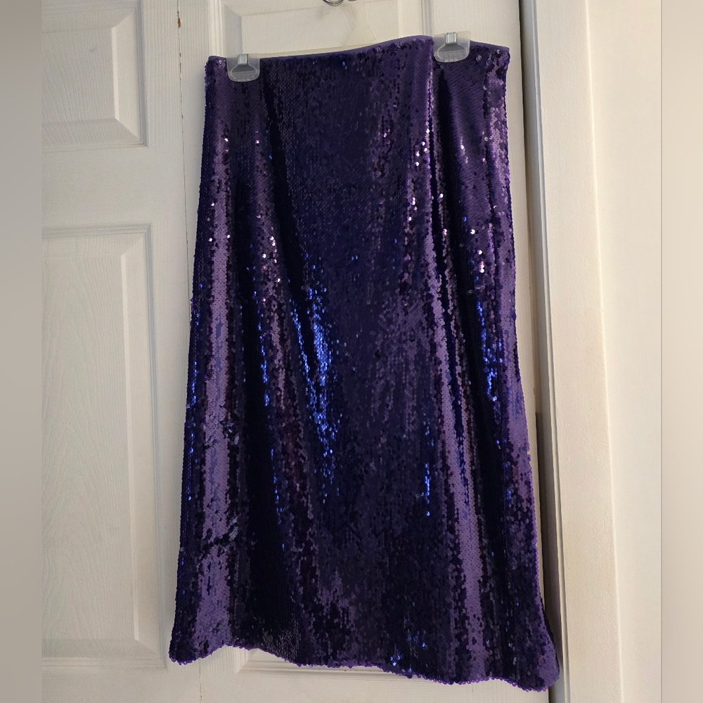 Ann Taylor Elegant Purple Sequin Skirt